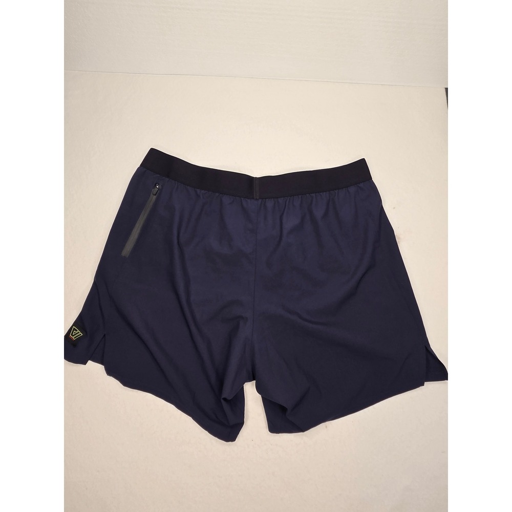 WOLACO Mens XXL Navy Blue High Performance Running Training Shorts Zipper Pocket